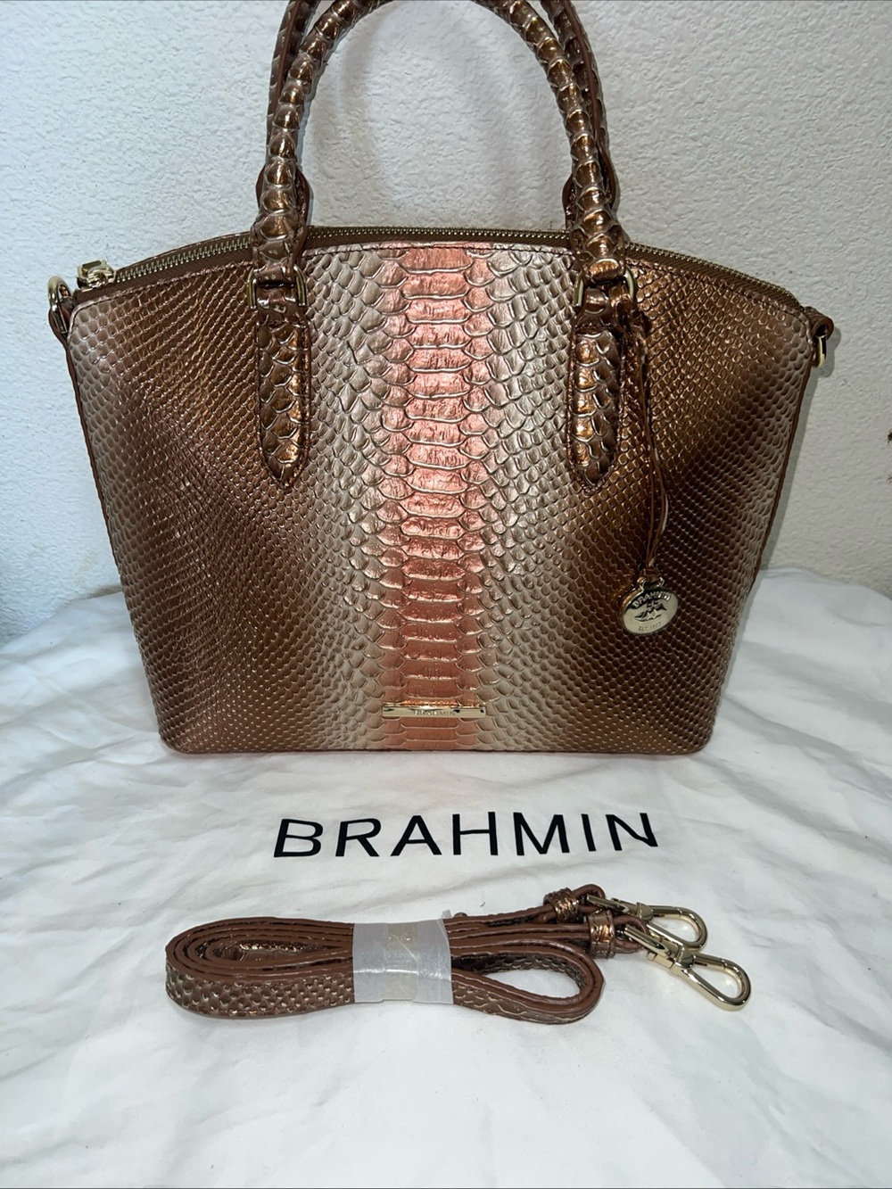 Brahmin Duxbury Cocoa Bay Crossbody Bag With Dust Bag - Picture 4 of 8